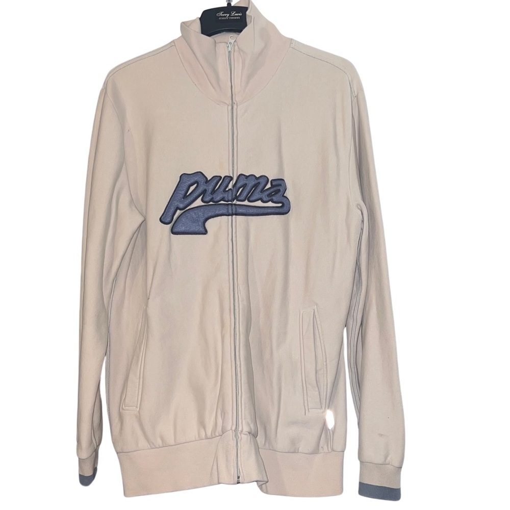 Puma Men’s Logo Zip-Up Fleece Size XL CREAM COLOR